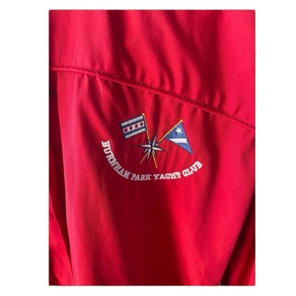 Men’s StormTech Red Yacht Club Zip Away Hood Windbreaker Rain Jacket as XL - Picture 3 of 10